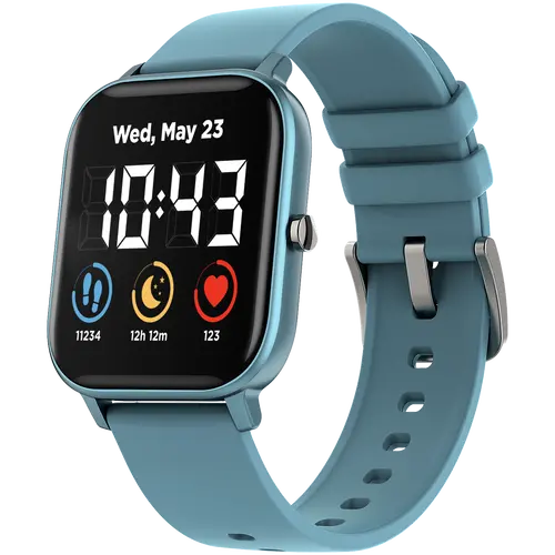 CANYON Wildberry SW-74 Smart watch, 1.3inches TFT full touch screen, Zinc plastic body, IP67 waterproof, multi-sport mode, compatibility with iOS and android, blue body with blue silicon belt, Host: 43*37*9mm, Strap: 230x20mm, 45g - image 1