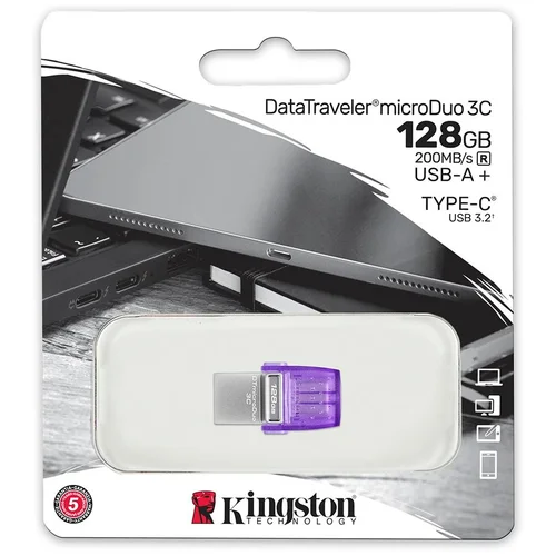 Kingston 128GB DataTraveler microDuo 3C 200MB/s dual USB-A + USB-C - image 2