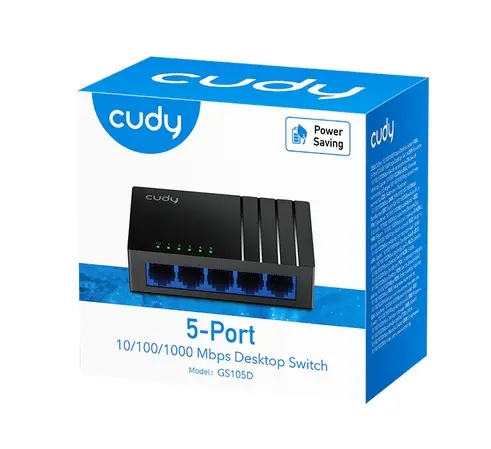 Комутатор, Cudy GS105D 5-Port Gigabit Desktop Switch, 5 10/100/1000M RJ45 Ports, Desktop Plastic Case - image 3