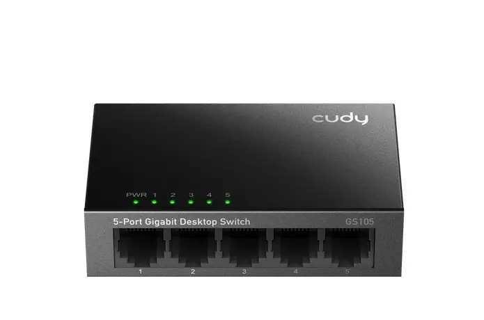 Комутатор, Cudy GS105 5-Port Gigabit Metal Switch, 5 10/100/1000M RJ45 Ports, Desktop Metal Case