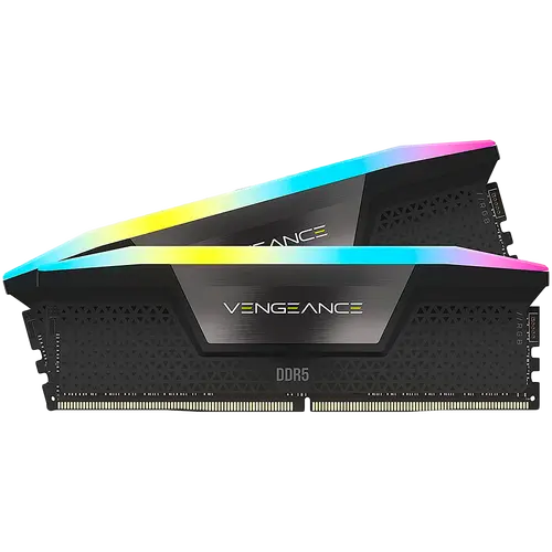 Corsair DDR5, 5200MT/s 32GB 2x16GB DIMM, Unbuffered, 40-40-40-77, XMP 3.0, VENGEANCE RGB DDR5 Black Heatspreader, RGB LED, 1.25V