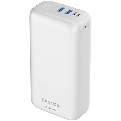 CANYON power bank PB-301 LED 30000 mAh PD 20W QC 3.0 White - image 1