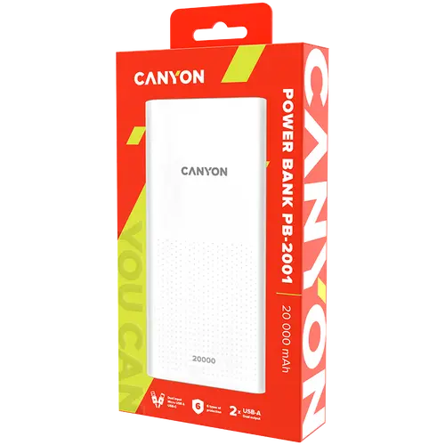 CANYON power bank PB-2001 20000 mAh White - image 2