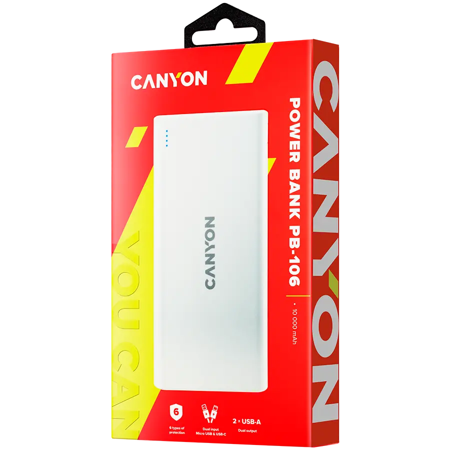 CANYON power bank PB-106 10000 mAh White - image 2