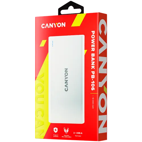 CANYON power bank PB-106 10000 mAh White - image 2