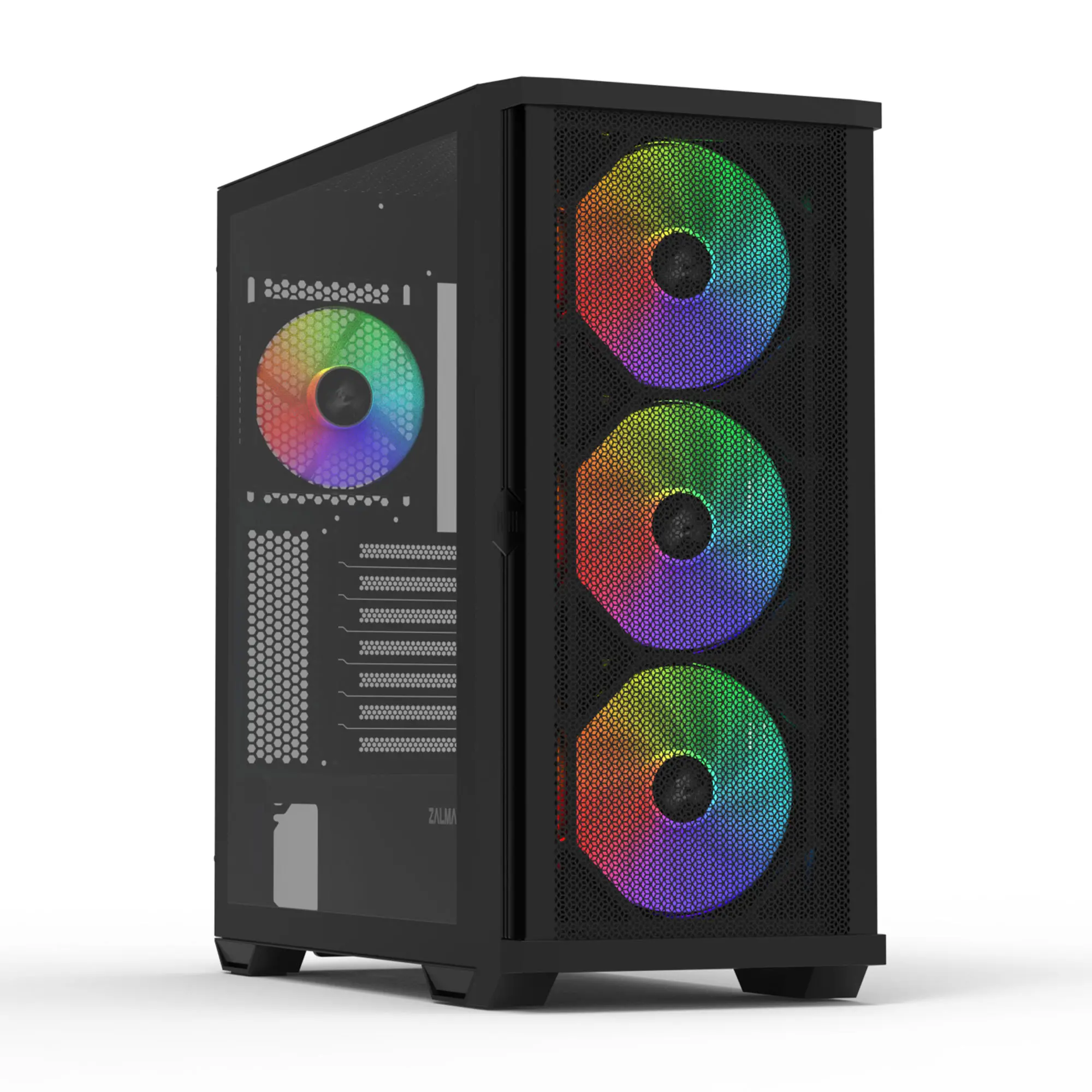 Carcasă ZALMAN Z10 PLUS, Tempered Glass, RGB Mid-Tower, Neagră - image 1
