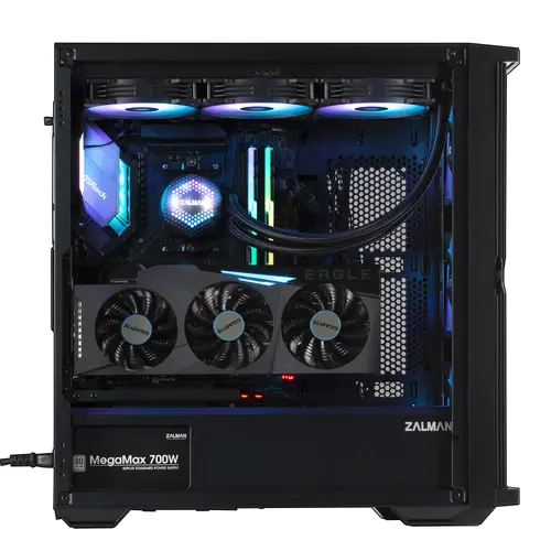 Carcasă ZALMAN Z10 PLUS, Tempered Glass, RGB Mid-Tower, Neagră - 6
