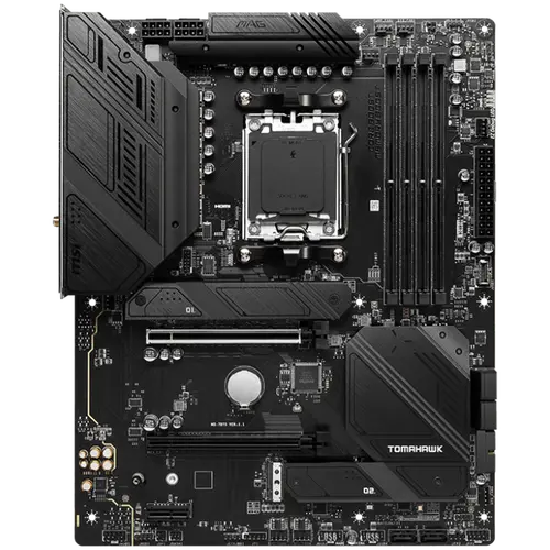 MSI Main Board Desktop MAG B650 TOMAHAWK WIFI (AM5,4x DDR5,HDMI,DP,2x PCI-E x16,1x PCI-E x1,3xM.2,6xSATA 6G,6x USB 2.0,6x USB 3.2 Gen1 Type A,3x USB 3.2 Gen2 Type A,1x USB 3.2 Gen2 Type C,1x USB 3.2 Gen2x2 Type C, 2.5GLAN,Wi-Fi 6E, BT5.2 ATX - image 1