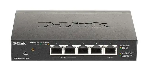 Комутатор, D-Link 5-Port Gigabit PoE Smart Managed Switch with 1 PD port