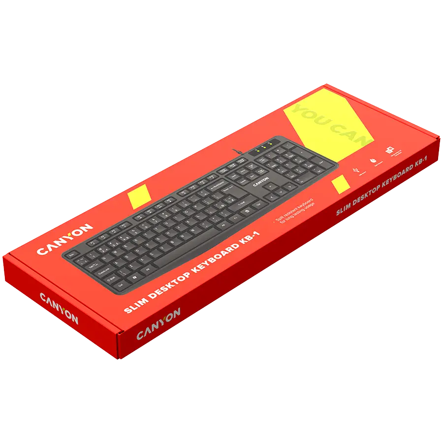 CANYON keyboard KB-1 EN/BG Wired Black - image 2