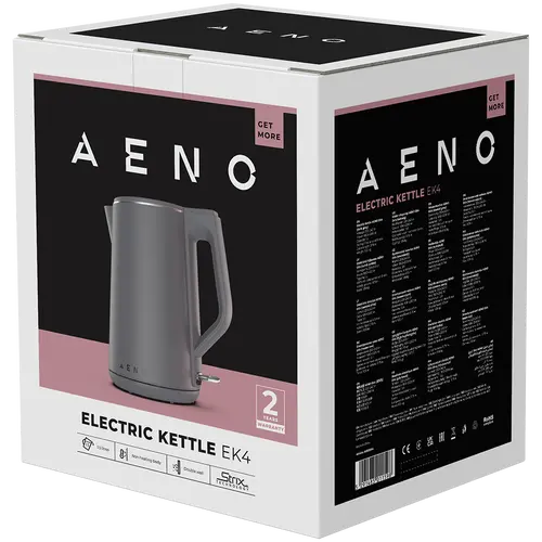 AENO Ηλεκτρικός βραστήρας EK4: 1850-2200W, 1.5L, Strix, Διπλά τοιχώματα, Σώμα που δεν θερμαίνεται, Αυτόματη απενεργοποίηση, Προστασία από λειτουργία - 5