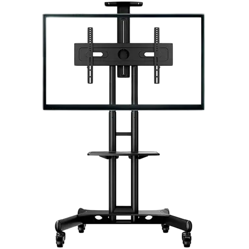 ONKRON Mobile TV Stand for 40-70” TVs with Wheels Shelves Height Adjustable Rolling TV Cart, Black