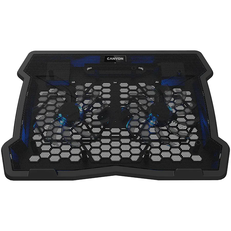 CANYON NS03, Βάση ψύξης με διπλό ανεμιστήρα με hub 2x2.0 USB, υποστήριξη laptop έως 10”-15.6”, πλαστικό ABS και σίδηρος, Διάσταση ανεμιστήρων