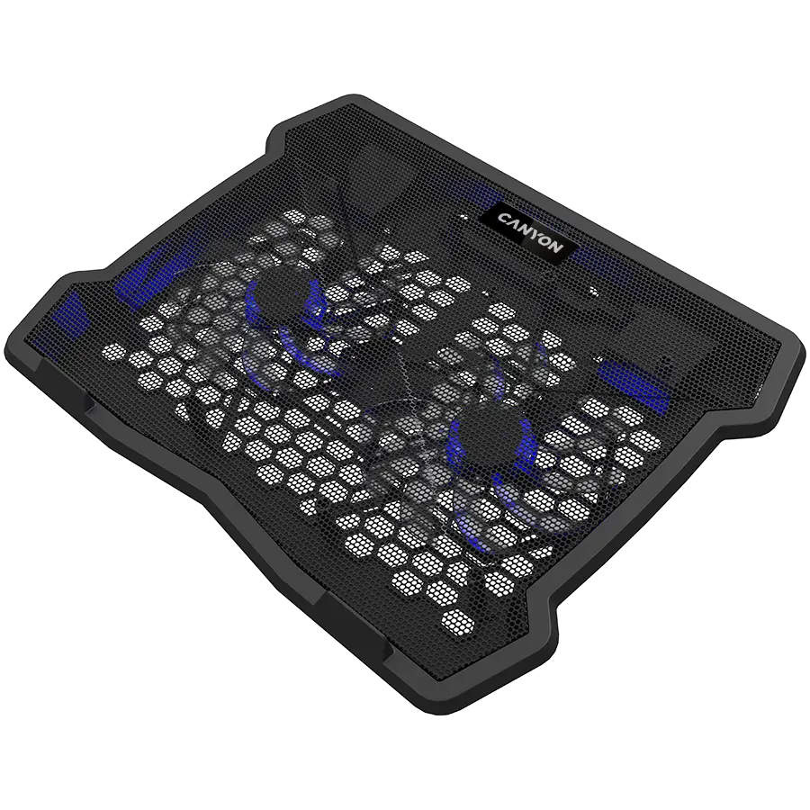 CANYON NS03, Cooling stand dual-fan with 2x2.0 USB hub, support up to 10”-15.6” laptop, ABS plastic and iron, Fans dimension:125*125*15mm(2pcs), DC 5V, fan speed: 800-1000RPM, size:340*265*30mm, 435g - image 2