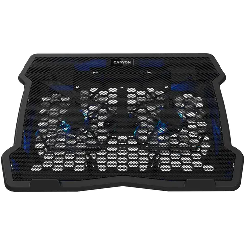 CANYON NS03, Suport de răcire cu două ventilatoare și hub 2x2.0 USB, suportă laptopuri de până la 10”-15.6”, plastic ABS și fier, Dimensiune - 1