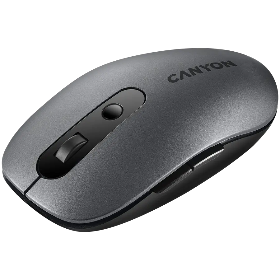 CANYON MW-9, 2 in 1 Wireless optical mouse with 6 buttons, DPI 800/1000/1200/1500, 2 mode(BT/ 2.4GHz), Battery AA*1pcs, Grey, 65.4*112.25*32.3mm, 0.092kg - image 1