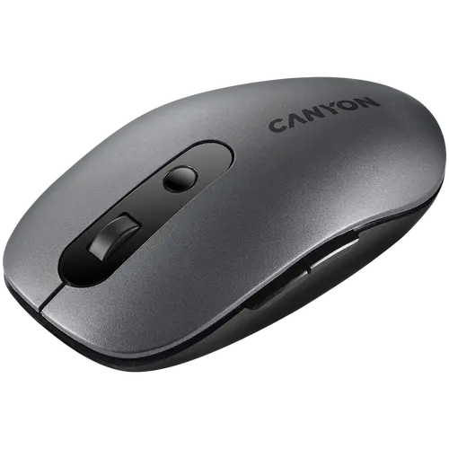 CANYON MW-9, 2 in 1 Wireless optical mouse with 6 buttons, DPI 800/1000/1200/1500, 2 mode(BT/ 2.4GHz), Battery AA*1pcs, Grey, 65.4*112.25*32.3mm, 0.092kg - image 1
