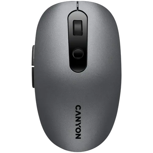 CANYON MW-9, 2 σε 1 ασύρματο οπτικό ποντίκι με 6 πλήκτρα, DPI 800/1000/1200/1500, 2 λειτουργίες (BT/ 2.4GHz), μπαταρία AA*1τμχ, γκρι - 1