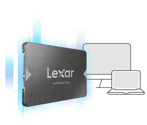 Lexar® 128GB NS100 2.5” SATA (6Gb/s) Solid-State Drive, up to 520MB/s Read and 440 MB/s write