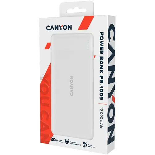 CANYON power bank PB-109 10000 mAh PD 18W QC 3.0 20W White - image 3