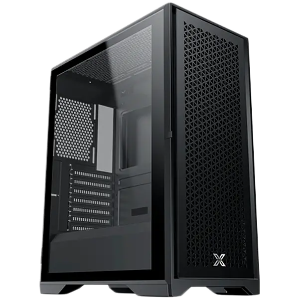 Xigmatek LUX S EN48281, Black, ATX/M-ATX/Mini ITX, U3x1+U2x2, Metal Vents FP & Left TG, 4PCS X24A Fan & Galaxy II Fan Control Kit) - image 1