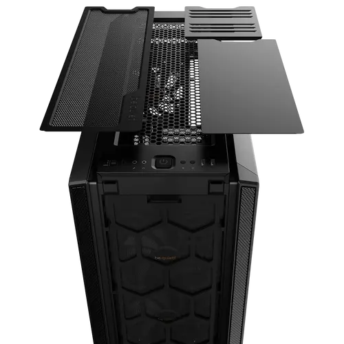 be quiet! SILENT BASE 802 Window Black, E-ATX/ATX/M-ATX/Mini-ITX, 3x Pure Wings 2 140mm, 4-step fan controller with PWM Hub, 2x USB 3.2 Gen. 1, 1x USB 3.2 Gen. 2 Type C, Mic + Audio, Interchangeable top cover and front panel, 3Y warranty - image 2