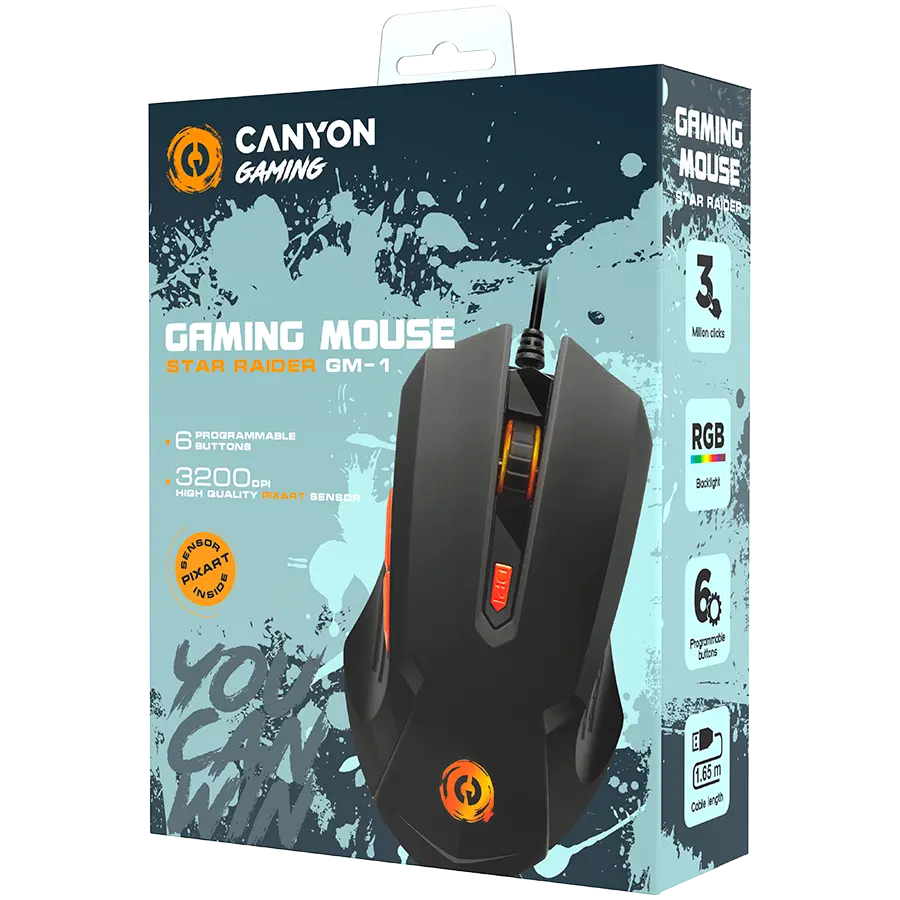 CANYON ποντίκι Star Raider GM-1 RGB 6 πλήκτρα Ενσύρματο Μαύρο - image 2
