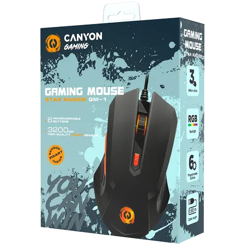 CANYON ποντίκι Star Raider GM-1 RGB 6 πλήκτρα Ενσύρματο Μαύρο - 3