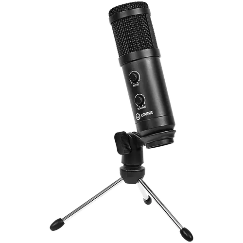LORGAR Soner 313, Gaming Microphones, Black, USB condenser microphone with Volume Knob & Echo Kob, including 1x Microphone, 1 x 2.5M USB Cable, 1 x Tripod Stand, 1 x User Manual, body size: Φ47.4*158.2*48.1mm, weight: 243.0g - image 6