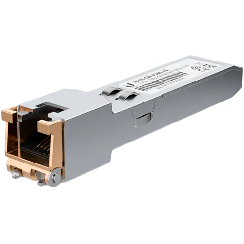 Ubiquiti UACC-CM-RJ45-1G Modul transceiver SFP la RJ45 care oferă viteză de 1 Gbps printr-o conexiune Ethernet convertită - 1