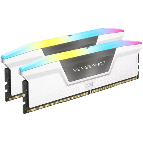 Corsair DDR5, 6000MT/s 32GB 2x16GB DIMM, Unbuffered, 36-36-36-76, Std PMIC, XMP 3.0, VENGEANCE RGB DDR5 White Heatspreader, Black PCB, 1.35V - image 1