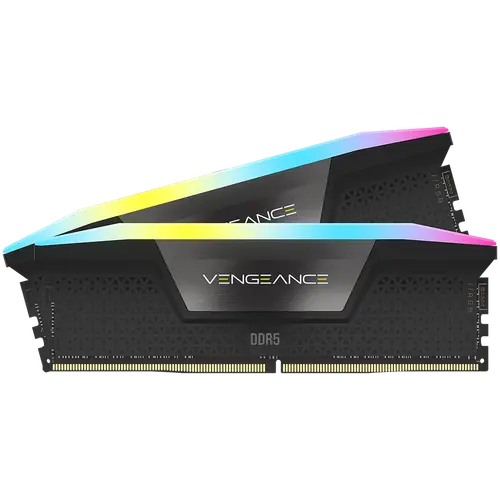 Corsair DDR5, 6000MT/s 32GB 2x16GB DIMM, Unbuffered, 36-36-36-76, Std PMIC, XMP 3.0, VENGEANCE RGB DDR5 White Heatspreader, Black PCB, 1.35V