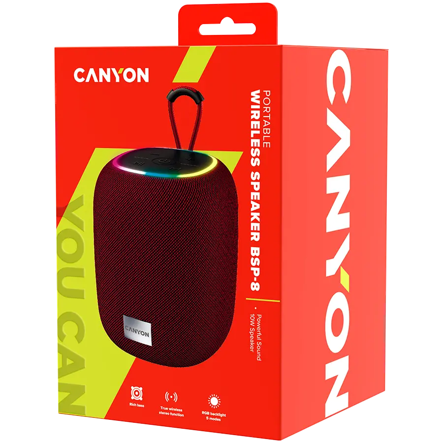CANYON ηχείο BSP-8 10W Κόκκινο - image 3