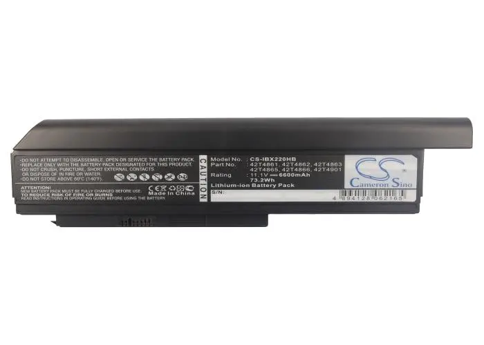 Μπαταρία για φορητό υπολογιστή LENOVO Thinkpad X220, X230 42T4862 11,1V 6600mAh CAMERON SINO