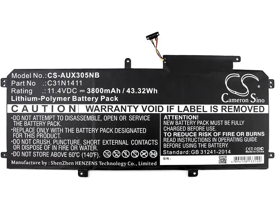 Baterie laptop C31N1411, Asus ZenBook UX305C, UX305CA, UX305F, UX305FA, 11.4V, 3800 mAh CAMERON SINO