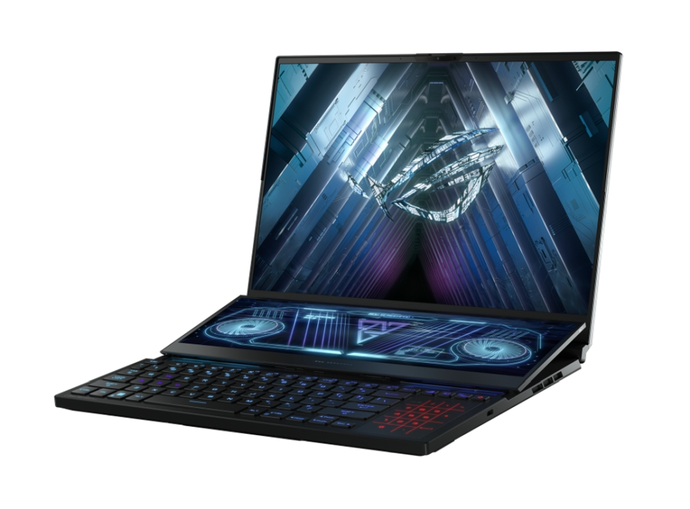 Лаптоп, Asus ROG Zephyrus Duo 16 GX650PZ-NM014X,AMD Ryzen 9 7945HX  (16-core/32-thread, 64MB L3 cache, up to 5.4 GHz max boost), 16"WQXGA (2560 x 1600,16:10)165Hz, 32GB DDR5 4800Mhz(2*16),PCIE NVME 1TB M.2 SSD, RTX 4080 12GB GDDR6,WiFi 6e,RGB Kbd, Windows 11 Pro - image 1