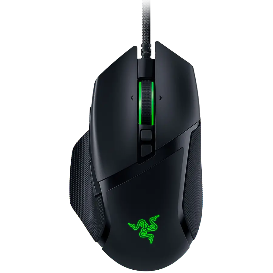 Razer Basilisk V3, 2nd-gen Razer Optical Mouse Switch rated for 70 million clicks, Optical Sensor - 26,000 DPI, 4-way Razer HyperScroll tilt wheel, Electronically actuated notched and free-spinning modes, Razer Speedflex Cable, Razer Chroma RGB