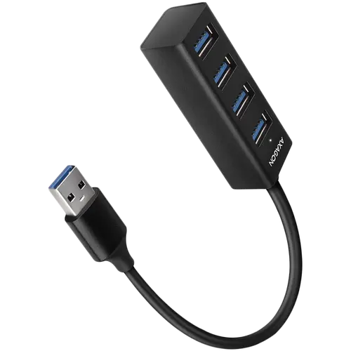 AXAGON HUE-M1AL USB hub 4x USB 3.2 Gen 1 MINI, μεταλλικό, καλώδιο USB-A 1.2m - 1