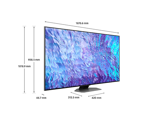 Телевизор, Samsung 50" 50Q80C 4K QLED , SMART, Bluetooth, 4xHDMI, 2xUSB, Frameless, Carbon Silver - image 4