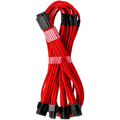CableMod E-Series Pro ModMesh Sleeved 12VHPWR PCI-e Cable for Super Flower Leadex Platinum / Platinum SE / Titanium / V Gold Pro / V Platinum Pro, EVGA G7 / G6 / G5 / G3 / G2 / P2 / T2 (Red, Nvidia 4000 series, 16-pin to Quad 8-pin, 60cm) - image 1