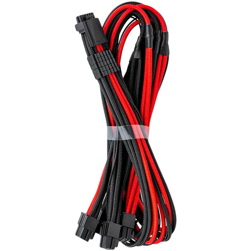 CableMod E-Series Pro ModMesh Sleeved 12VHPWR PCI-e Cable for Super Flower Leadex Platinum / Platinum SE / Titanium / V Gold Pro / V Platinum Pro, EVGA G7 / G6 / G5 / G3 / G2 / P2 / T2 (Black + Red, Nvidia 4000 series, 16-pin to Quad 8-pin, 60cm) - image 1