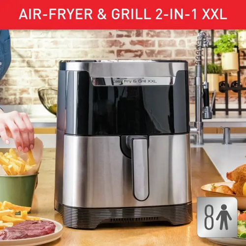 Уред за здравословно готвене, Tefal EY801D15, Easy Fry XXL Flexcook, 2in1 silver, 6.5L (8 portions) / 1.5kg, dual zones, perfect searing, 8 automatic programs - image 5