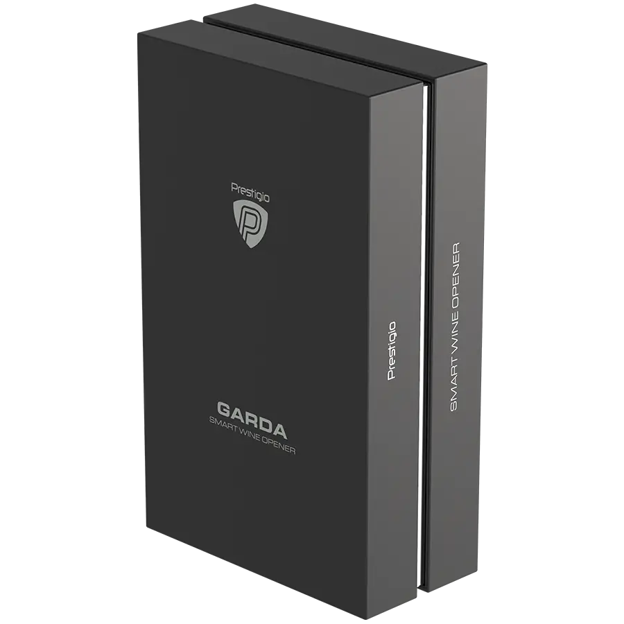 Prestigio Garda, smart wine opener, simple operation with 2 buttons, aerator, vacuum stopper preserver, foil cutter, opens up to 50 bottles wihout recharging, premium design, 500mAh battery, Dimensions D 17mm* H 290mm* W100 mm, silver color. - image 11