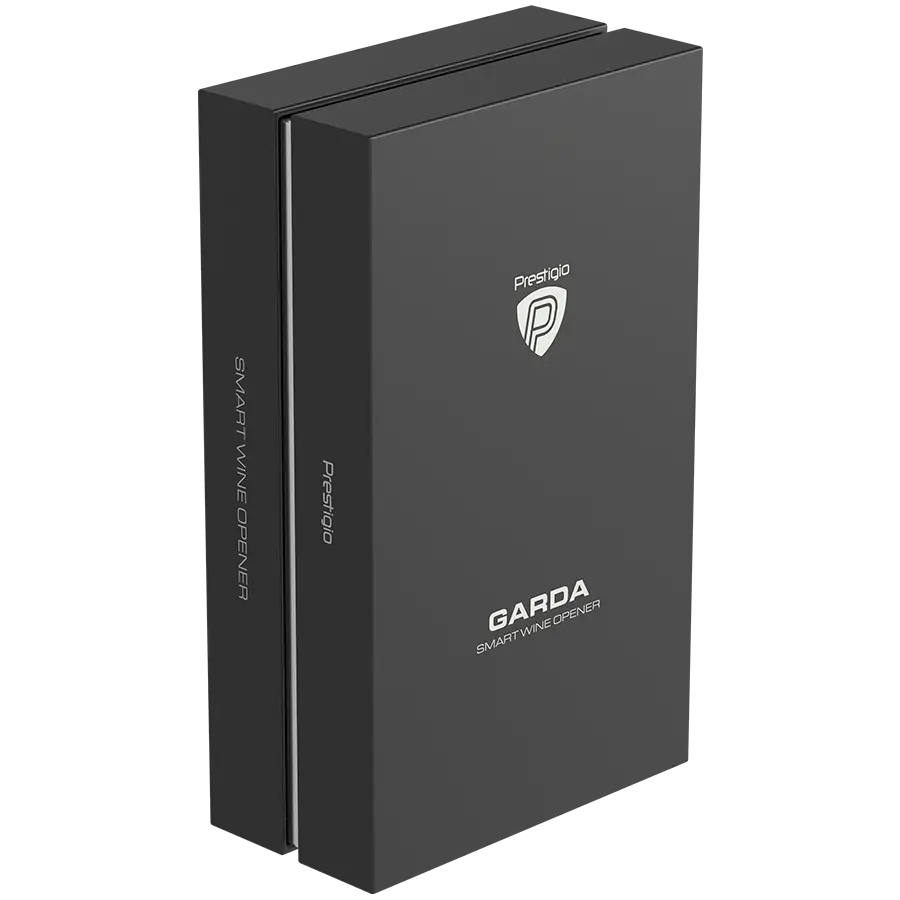 Prestigio Garda, smart wine opener, simple operation with 2 buttons, aerator, vacuum stopper preserver, foil cutter, opens up to 50 bottles wihout recharging, premium design, 500mAh battery, Dimensions D 17mm* H 290mm* W100 mm, silver color. - image 12