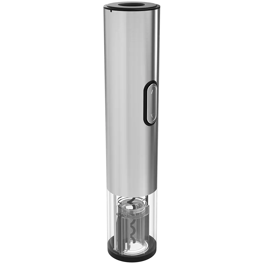 Prestigio Garda, smart wine opener, simple operation with 2 buttons, aerator, vacuum stopper preserver, foil cutter, opens up to 50 bottles wihout recharging, premium design, 500mAh battery, Dimensions D 17mm* H 290mm* W100 mm, silver color. - image 2