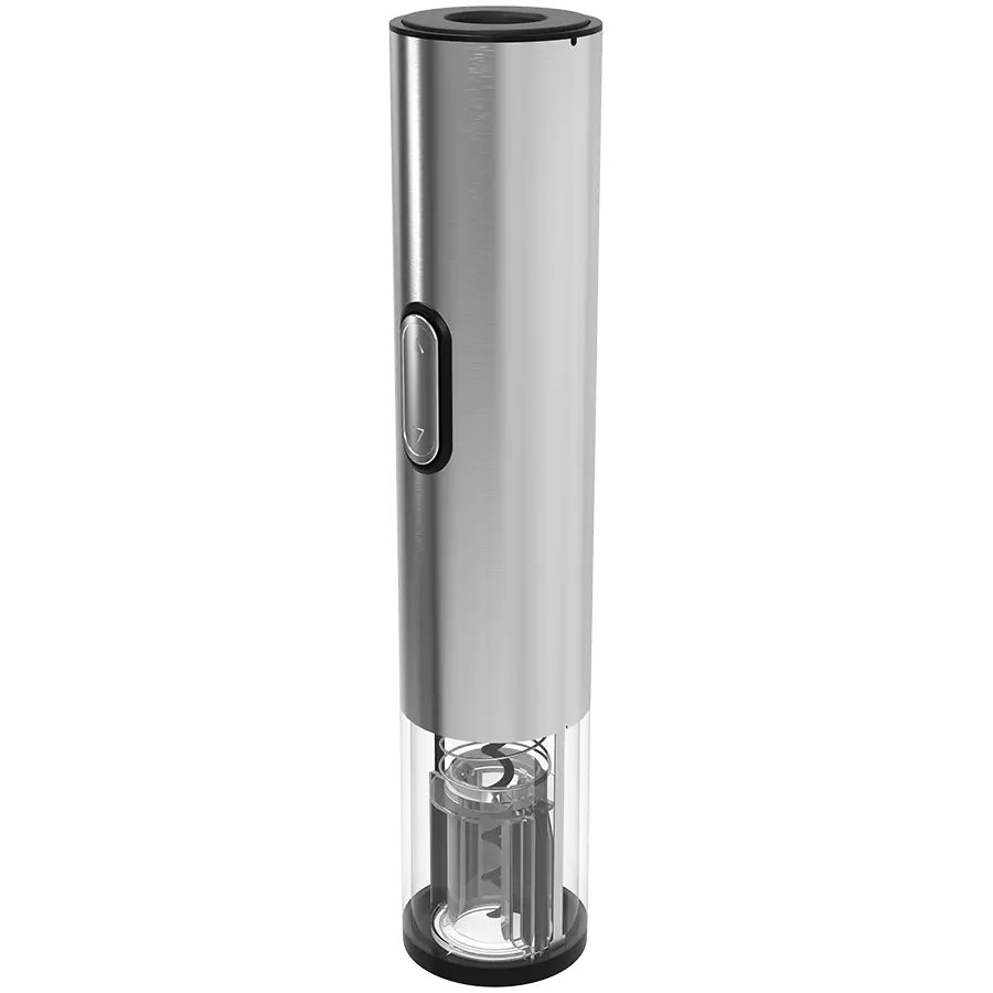 Prestigio Garda, smart wine opener, simple operation with 2 buttons, aerator, vacuum stopper preserver, foil cutter, opens up to 50 bottles wihout recharging, premium design, 500mAh battery, Dimensions D 17mm* H 290mm* W100 mm, silver color. - image 3