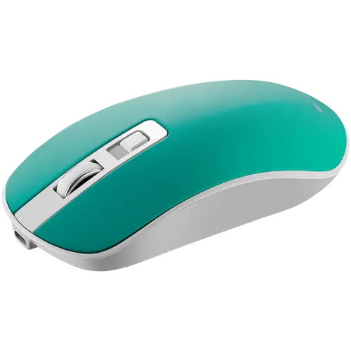 CANYON MW-18, 2.4GHz Wireless Rechargeable Mouse with Pixart sensor, 4keys, Silent switch for right/left keys,Add NTC DPI: 800/1200/1600, Max. usage 50 hours for one time full charged, 300mAh Li-poly battery,, Aquamarine, cable length 0.56m, 116.4*63.3*32.3mm, 0. - image 1