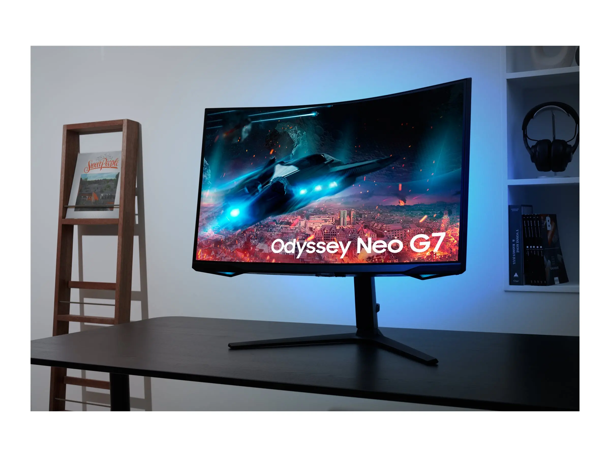 Monitor, Samsung LS32BG750NP 32" Odyssey Neo G7, Curved VA, 165 Hz, 1 ms, 3840x2160, DP, 2xHDMI, USB Hub, Negru - image 2