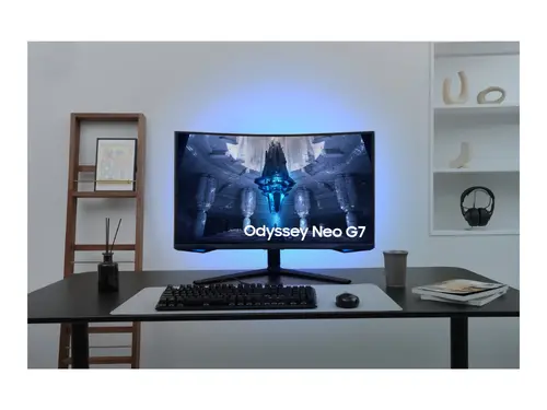 Monitor, Samsung LS32BG750NP 32" Odyssey Neo G7, Curved VA, 165 Hz, 1 ms, 3840x2160, DP, 2xHDMI, USB Hub, Negru - 4