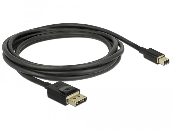 Cablu Delock Mini DisplayPort tată - DisplayPort tată, 2.0m, 8K 60 Hz, Negru